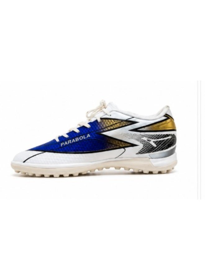 Anza Parabola Men's Turf Football Shoes – Blue/White/Gold – Multi-Stud Soccer Shoes - Image 1