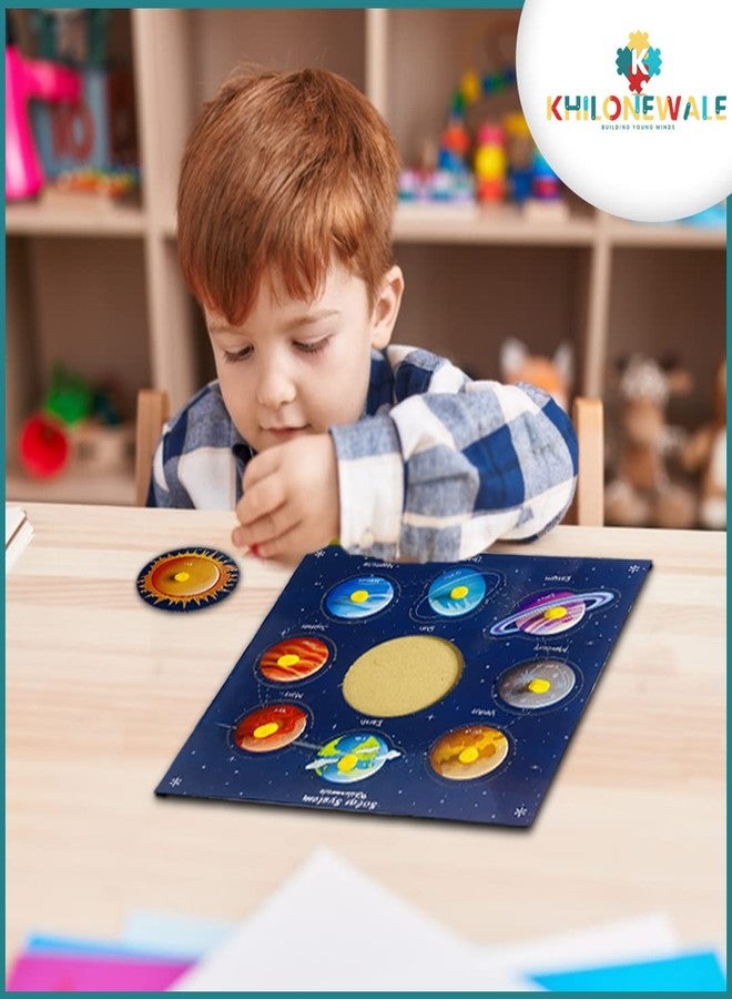 Khilonewale Wooden Solar System Puzzles for Kids, Educational Toys for Toddlers & Preschoolers, Jigsaw Puzzles Size 20cm 20cm - Image 4