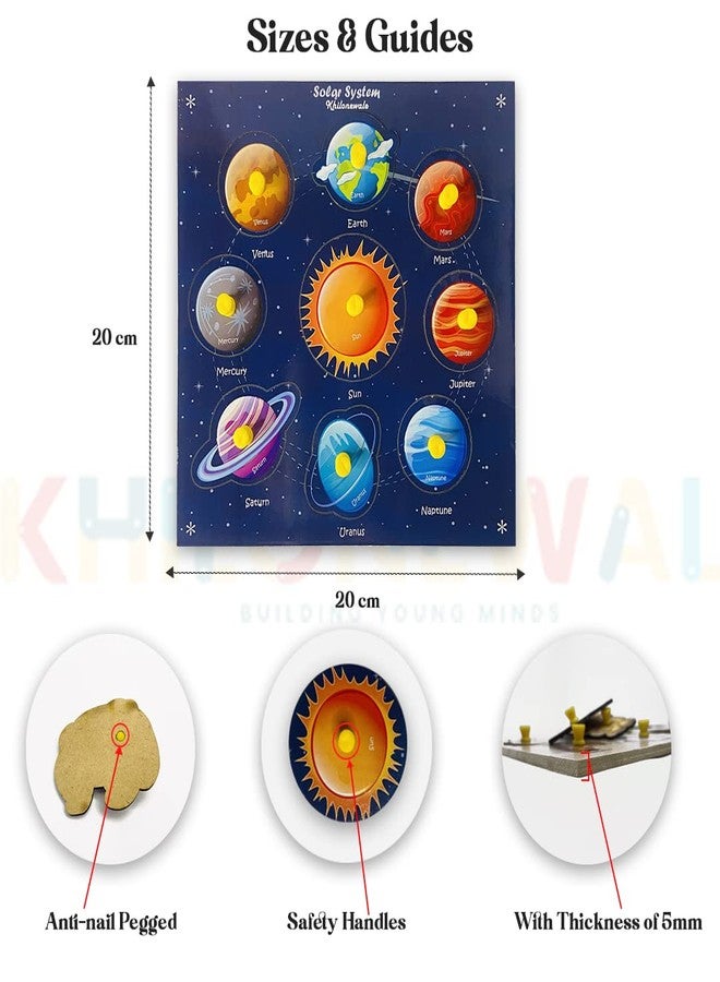 Khilonewale Wooden Solar System Puzzles for Kids, Educational Toys for Toddlers & Preschoolers, Jigsaw Puzzles Size 20cm 20cm - Image 5