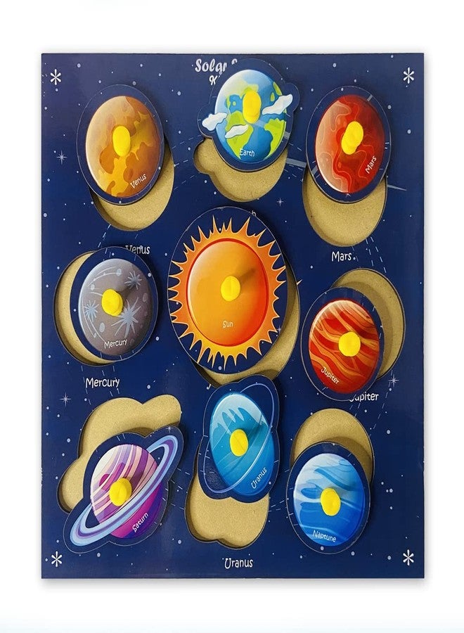 Khilonewale Wooden Solar System Puzzles for Kids, Educational Toys for Toddlers & Preschoolers, Jigsaw Puzzles Size 20cm 20cm - Image 2