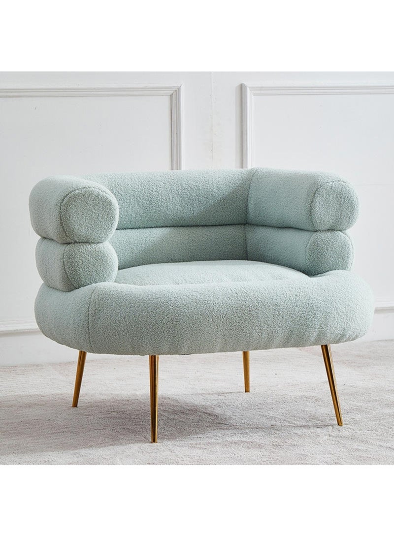 Karnak Gary Barrel 1 Seater Fabric Sofa – Light Green - Image 1