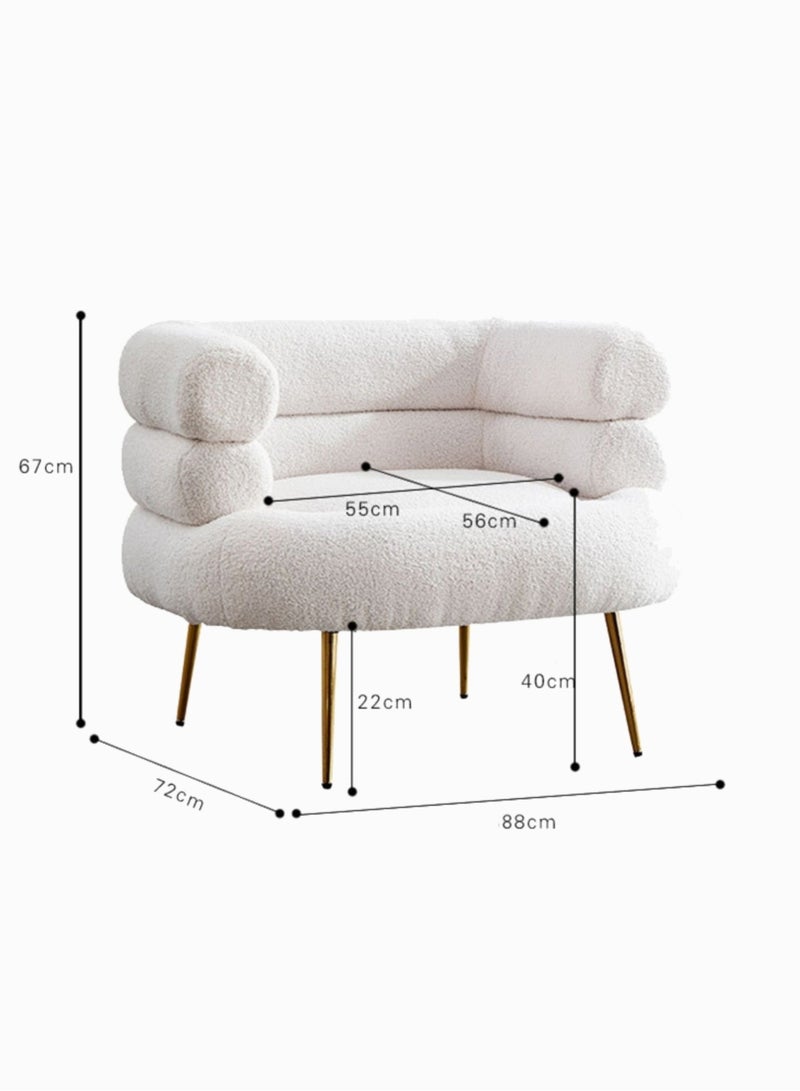 Karnak Gary Barrel 1 Seater Fabric Sofa – Light Green - Image 2