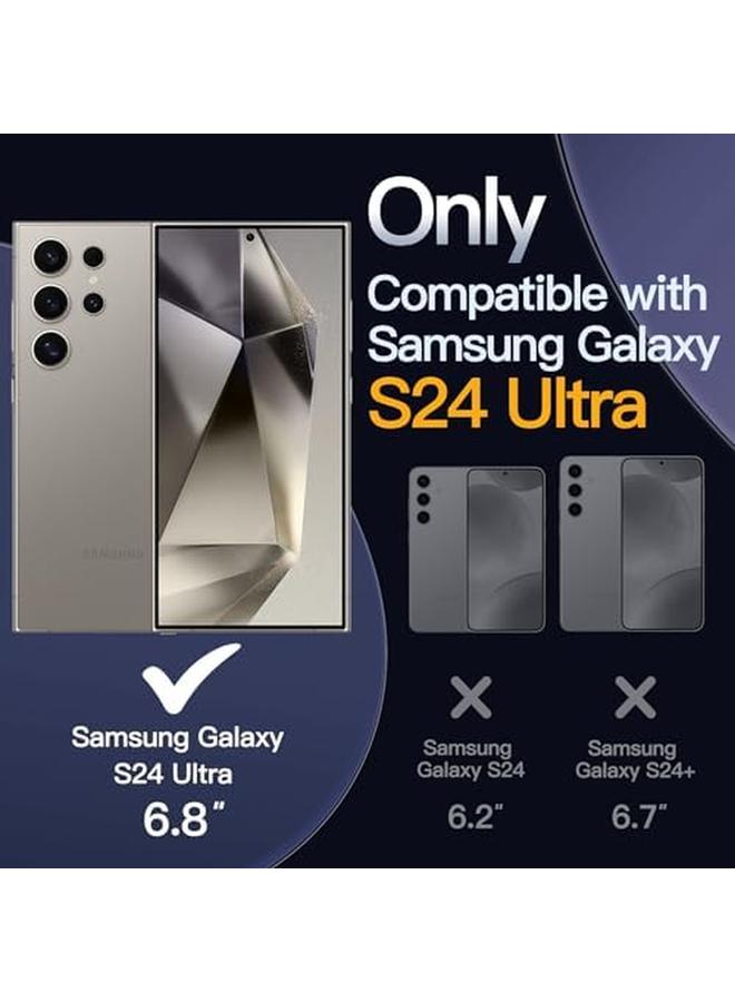 جي تيك جراب 5 في 1 لهاتف Samsung Galaxy S24 Ultra 5G مع قطعتين من واقي الشاشة الزجاجي المقوى وواقي عدسة الكاميرا، غطاء هاتف مقاوم للصدمات غير قابل للاصفرار وشفاف - Image 2