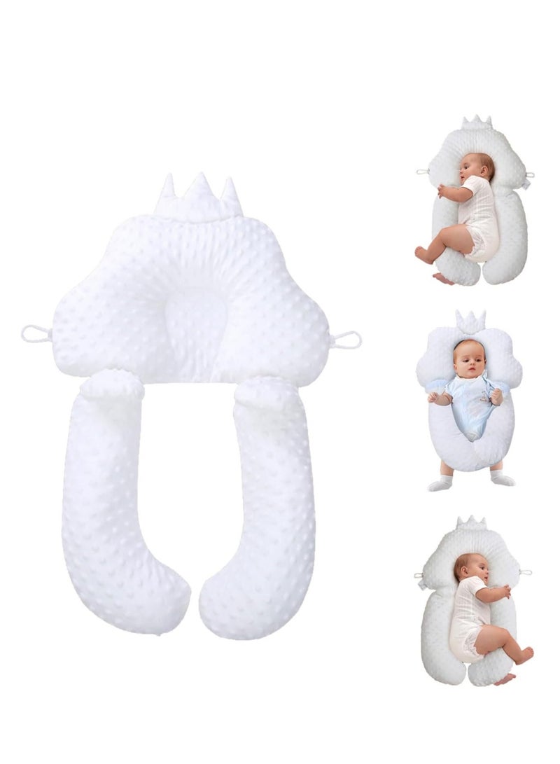 Baby Head Shaping Pillow, Sleep Shaping Newborn Pillow with Adjustable Height Cushion, Baby Memory Foam Pillow for 0-36 Months Infant Neck Support  - Image 1