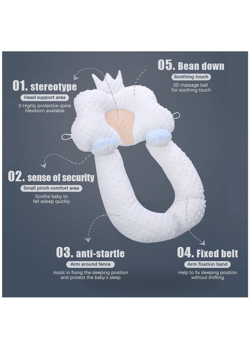 Baby Head Shaping Pillow, Sleep Shaping Newborn Pillow with Adjustable Height Cushion, Baby Memory Foam Pillow for 0-36 Months Infant Neck Support  - Image 4