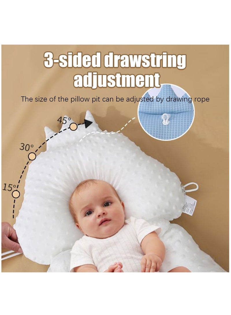 Baby Head Shaping Pillow, Sleep Shaping Newborn Pillow with Adjustable Height Cushion, Baby Memory Foam Pillow for 0-36 Months Infant Neck Support  - Image 2