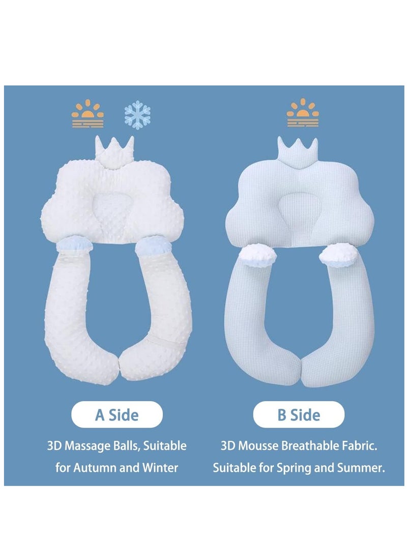 Baby Head Shaping Pillow, Sleep Shaping Newborn Pillow with Adjustable Height Cushion, Baby Memory Foam Pillow for 0-36 Months Infant Neck Support  - Image 5