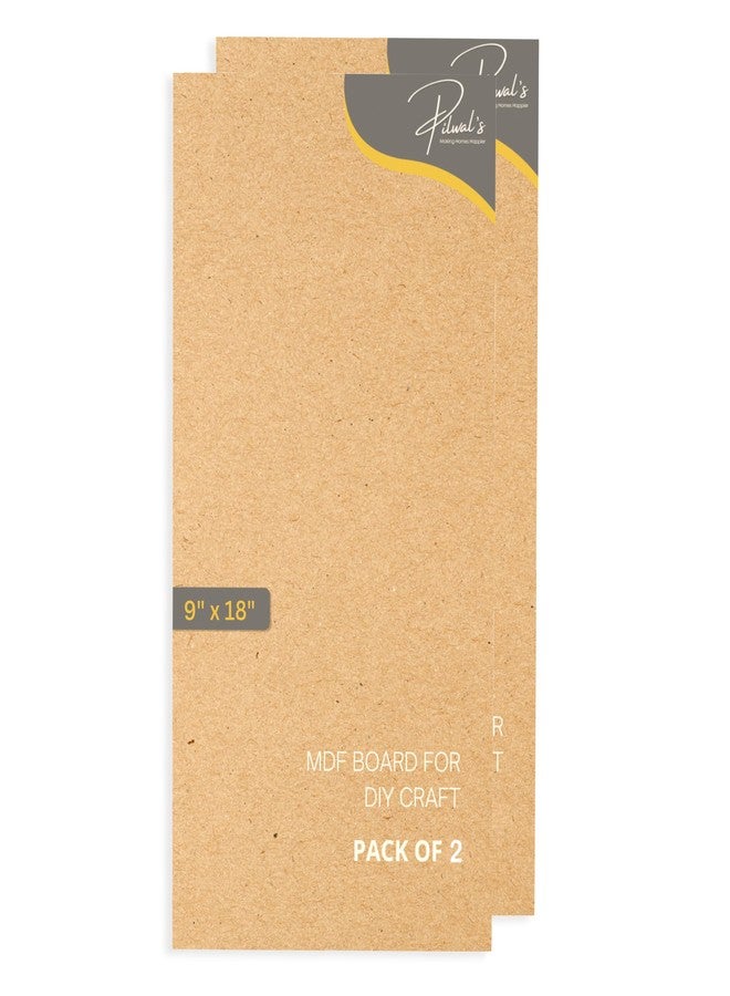 Pilwal's ™ 9 x18 inch MDF Sheets - Smooth Unfinished MDF RECTANGLE Sheet - MDF Board Coutouts for Craft DIY Art, lippan Art, Painting, Decoupage, Resin Art, Pyrography, Laser Cutting (9"x18" inch, 2 Pieces) - Image 1