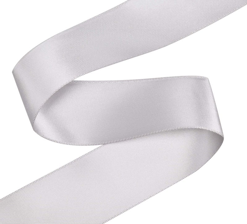 YAMA Silver Double Faced Satin Ribbon, 1-1/2 Inch 25 Yards, for Crafts Bows Flower Bouquet Wedding Home Decor Gift Wrapping - Image 3