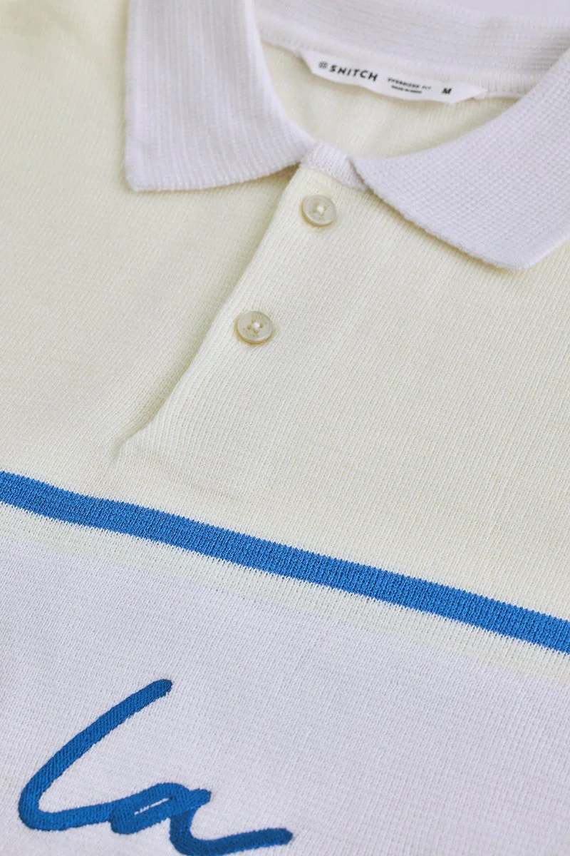 SNITCH  Embroidered Horizontal Stripes Polo Sweater for Men | Best Price UAE