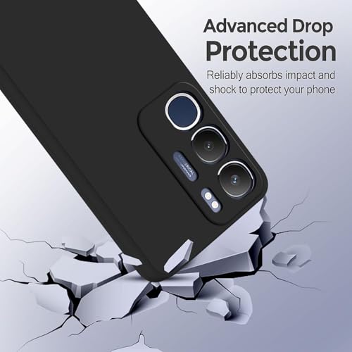 SBMS Silicone Back Cover Case for Vivo Y29 5G / Vivo Y19s 5G | Soft Micro-Fibre Lining Inside | Camera Protection Bump | Shockproof Back Cover Case for Vivo Y19s 5G / Vivo Y29 5G (Black) - Image 4