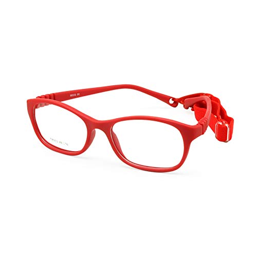 EnzoDate Boys Girls Glasses Frame Size 48 Strap One-piece Glasses Cord No Screw Flexible Children Eyeglasses Age 5-7 Yrs - Image 1