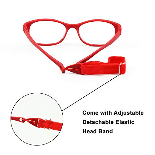 EnzoDate Boys Girls Glasses Frame Size 48 Strap One-piece Glasses Cord No Screw Flexible Children Eyeglasses Age 5-7 Yrs - Image 5