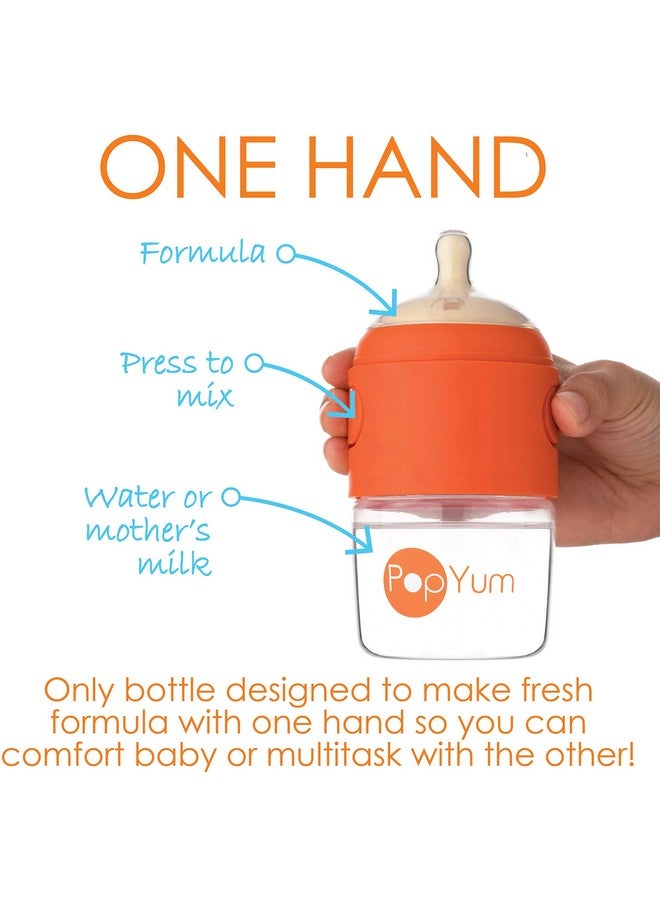 بوب يام زجاجات أطفال بوبيام برتقالية مضادة للمغص، 9 أونصة، لصنع/خلط/توزيع تركيبة مضادة للمغص، عبوة من 3 قطع مع حلمات متوسطة التدفق رقم 2، 260 مل، خالية من مادة BPA، مزلاج طبيعي - Image 1