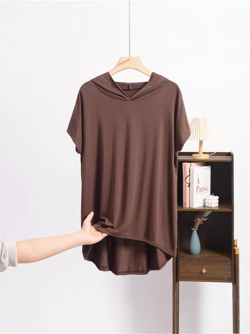 Summer Large Size Bat Short-Sleeved Women'S Fat Mm Large Bust Mid-Length Cotton Silk Sunscreen T-Shirt Loose - Image 3