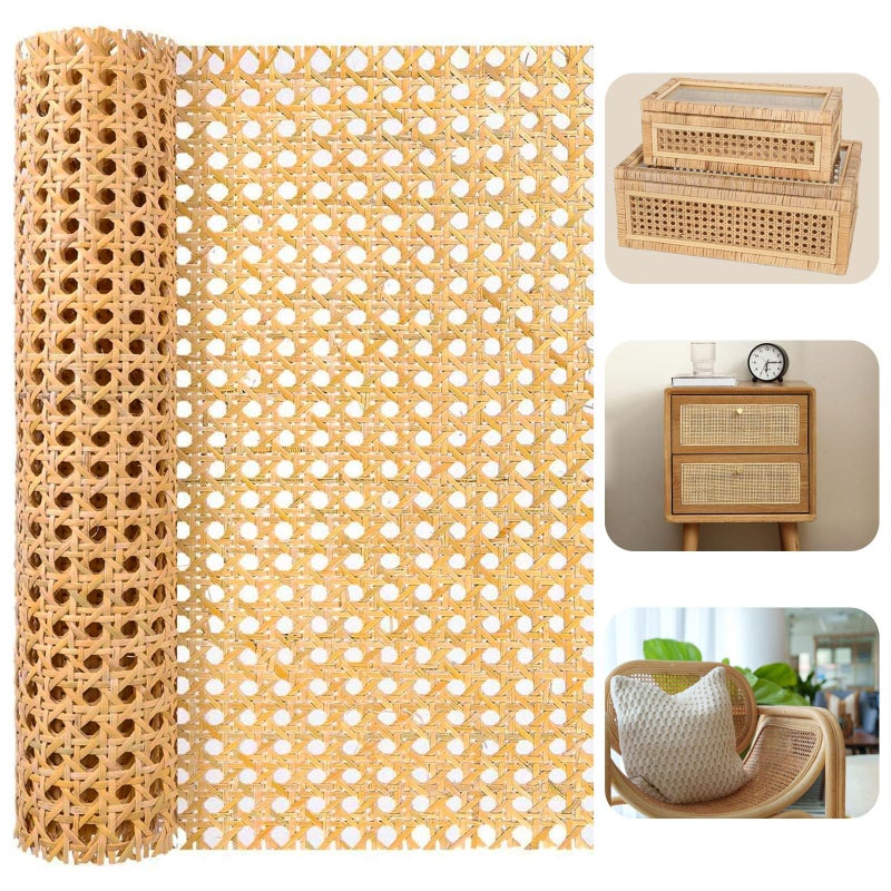 16inch Wide Rattan Webbing 40inch Long 33 ft Rattan Webbing Rolls for Furniture Chairs cabinets Ceilings beds Rattan Projects Basket Weaving Supplies Open mesh Rattan
