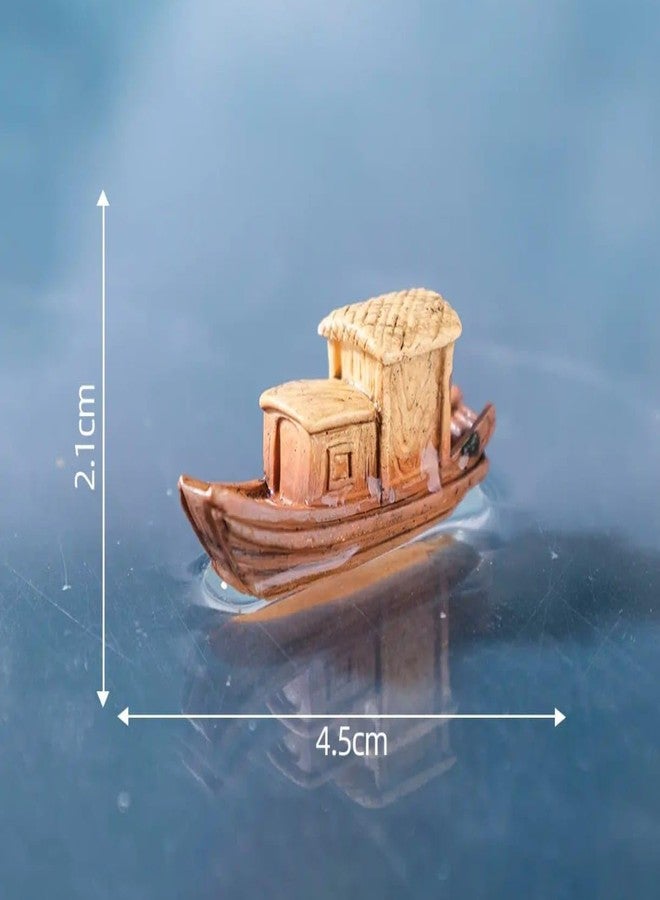 VRB Dec 6 Pcs Miniature Showpiece Set for Home Decor,Car Dashboard,Valentine,Living Room,Gifts Figurines,Cake Decoration Items,Figurines for Home Decor. (6 pcs Boat Miniature) - Image 3