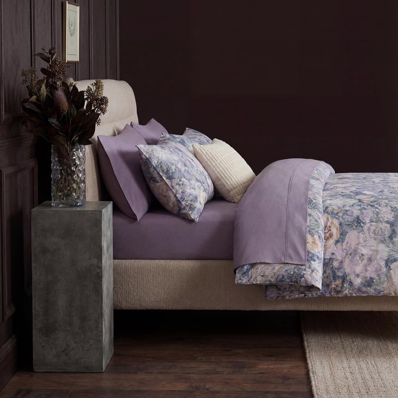 Cozaline 100% Cotton Duvet Cover Queen Size â€“ Purple Vintage Floral Duvet Cover Set with Zipper Closure & Corner Ties, 3-Piece Luxury & Silky Soft Bedding Set for All Seasons - Image 4
