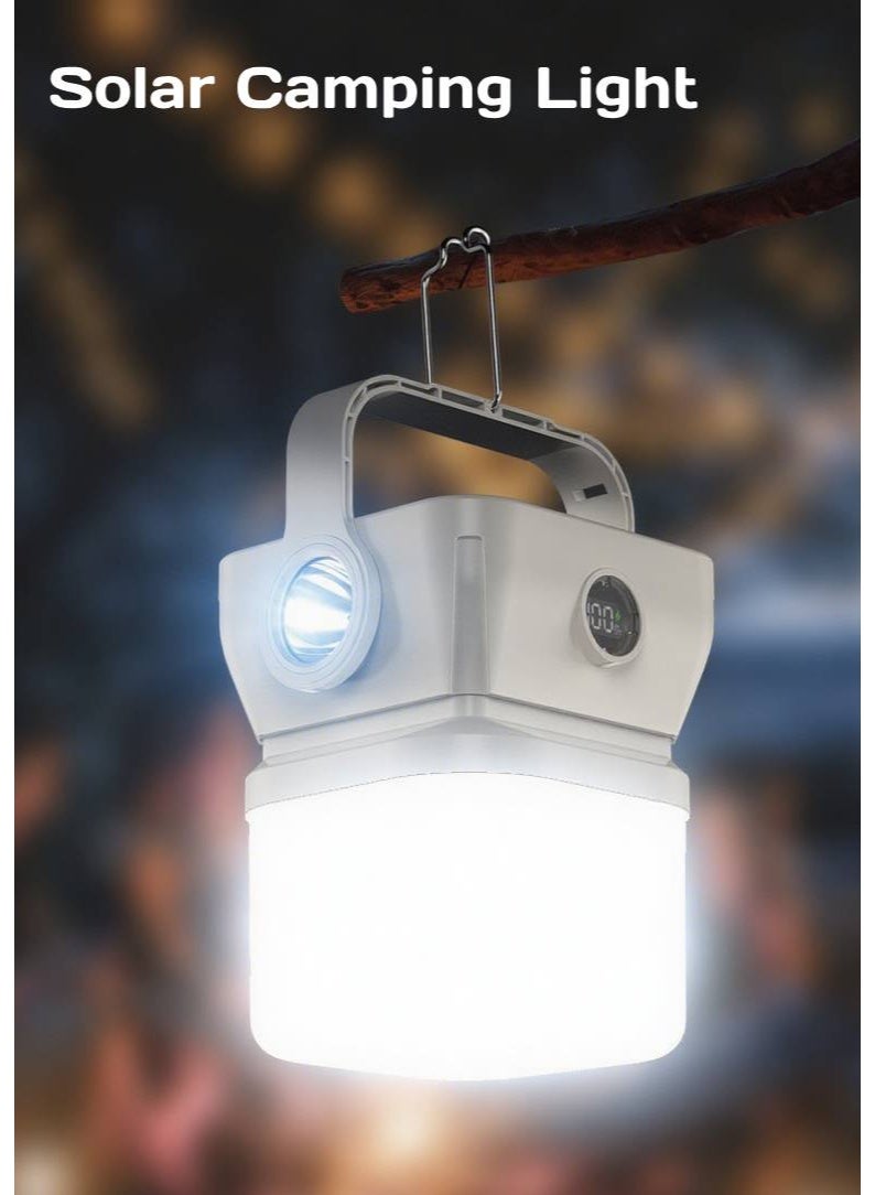 Multifunctional solar camping light, long-lasting digital display charging light, car-mounted outdoor emergency lighting flashlight - Image 1