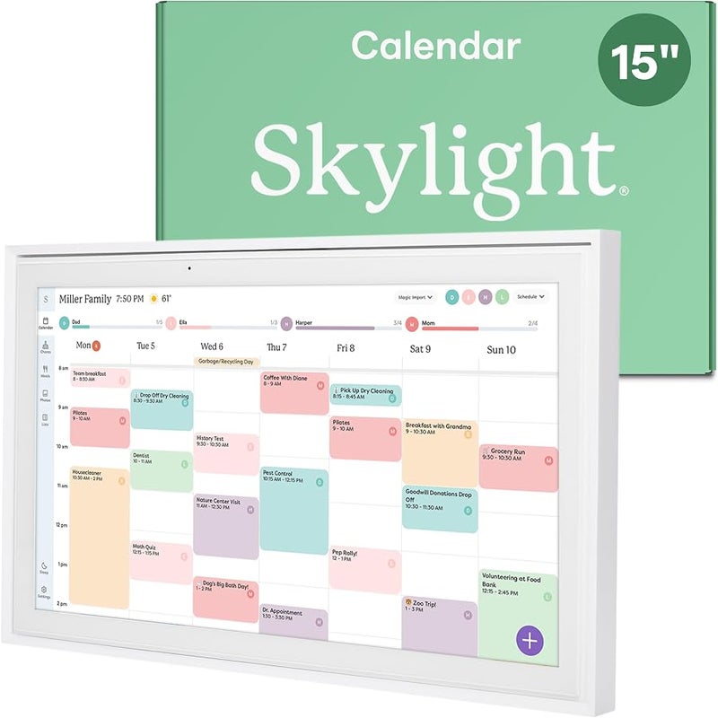 Skylight Calendar: 15 inch Digital Calendar & Chore Chart, Smart Touchscreen Interactive Display for Family Schedules - Wall Mount Included - Image 1