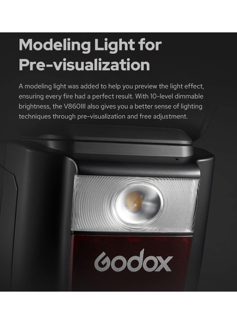 جودوكس فلاش Godox V860III-C TTL لكاميرات كانون – بطارية ليثيوم، تزامن عالي السرعة، ضوء نمذجة مدمج، نظام لاسلكي - Image 3