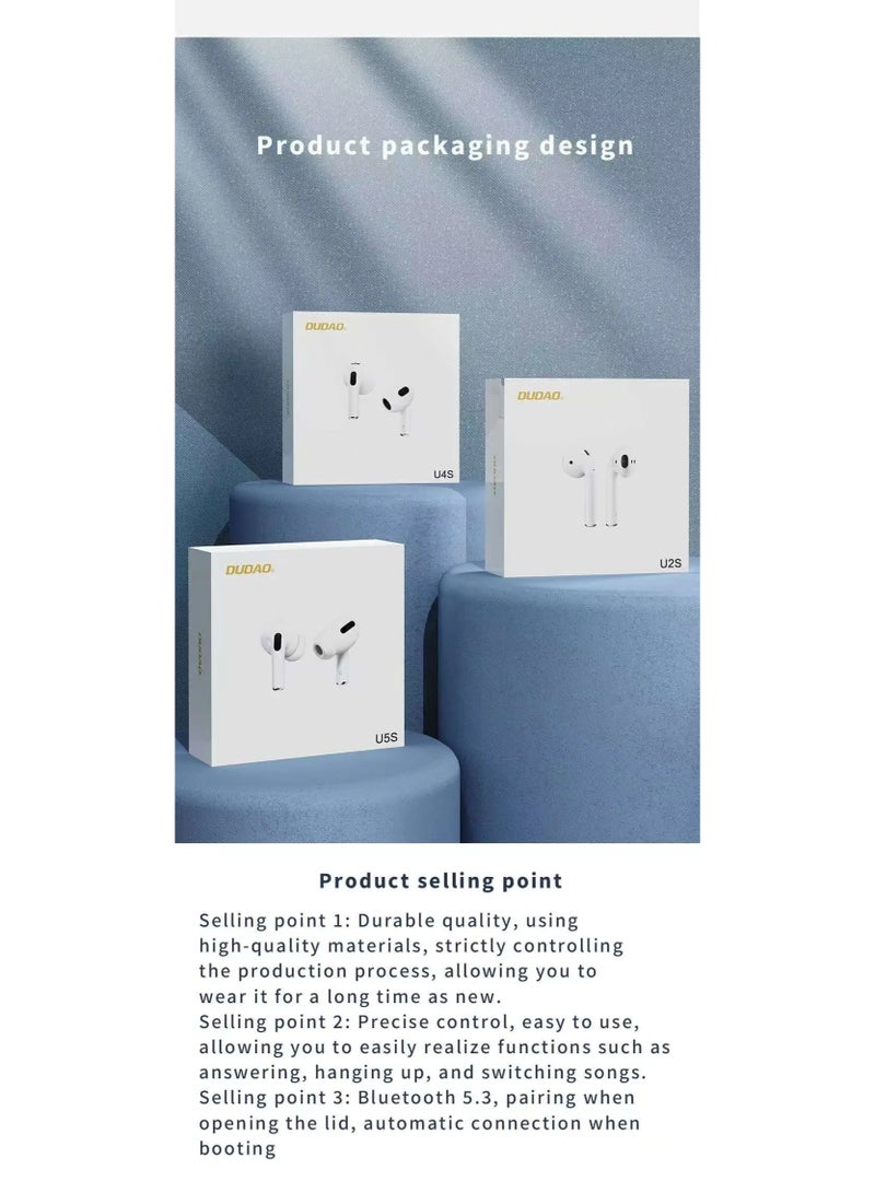 دوداو سماعات أذن لاسلكية DUDAO U2S U4S Gen برقم تسلسلي حقيقي. قم بإعادة تسمية سماعات الرأس اللاسلكية Bluetooth داخل الأذن لسماعات الأذن tws USB C 2025 - Image 2