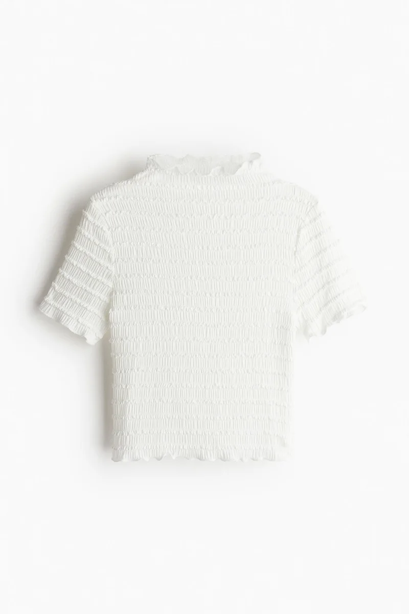 H&M Overlock-detail smocked top