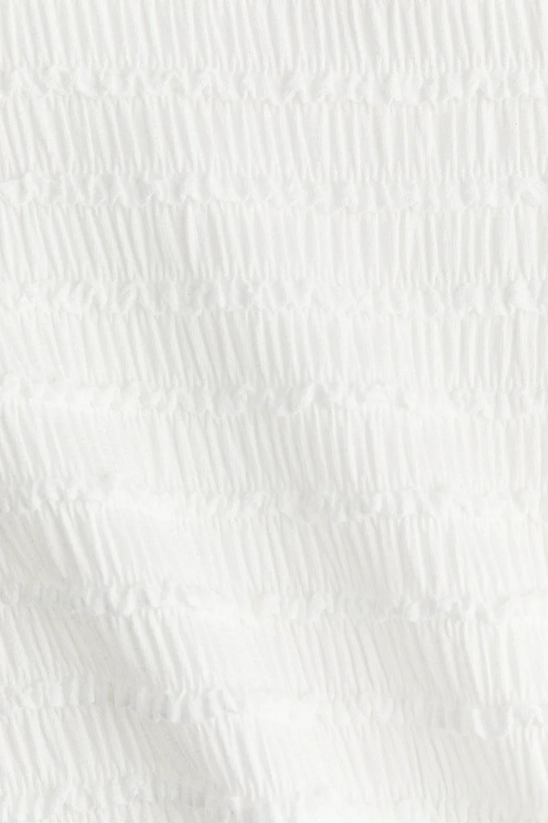 H&M Overlock-detail smocked top