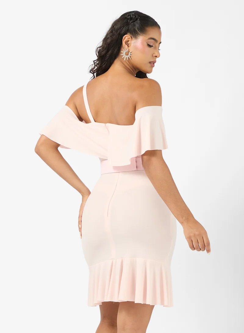 Rene Flared Mini Dress In Fluid Jersey