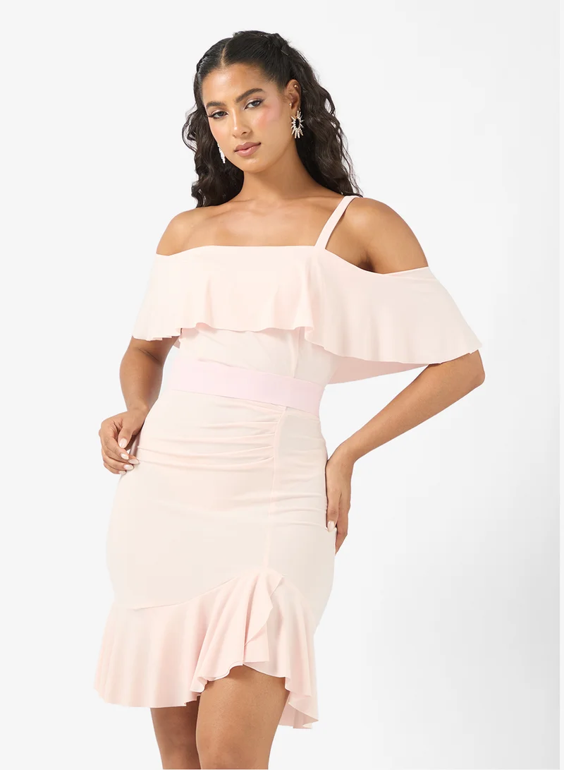 Flared Mini Dress In Fluid Jersey