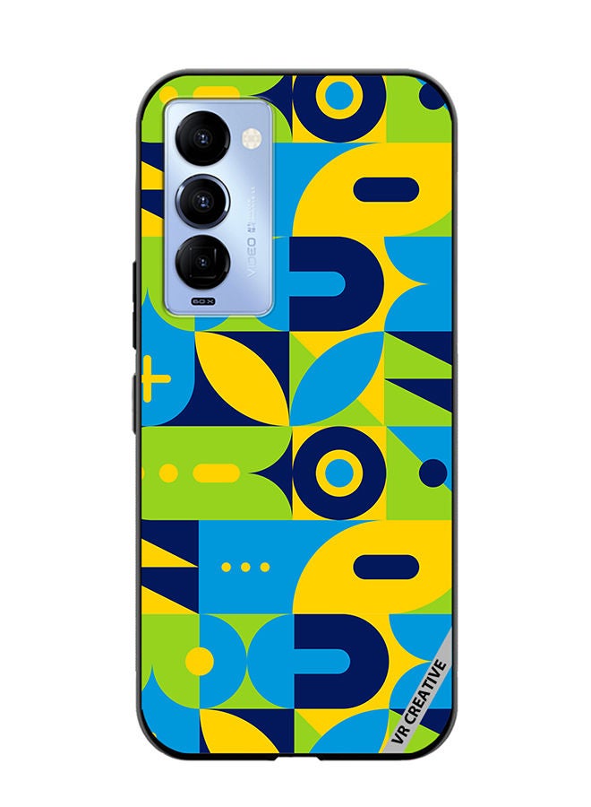 VR CREATIVE Protective Case Cover For Tecno Camon 18/18 P Geometry Pattern Design Multicolour - Image 1