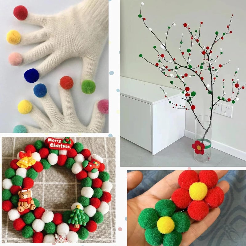 Prescent Dark Green Color 2 cm Sized POM POM Balls for Decorations and Much More (Pack of 500 pc) - Image 5