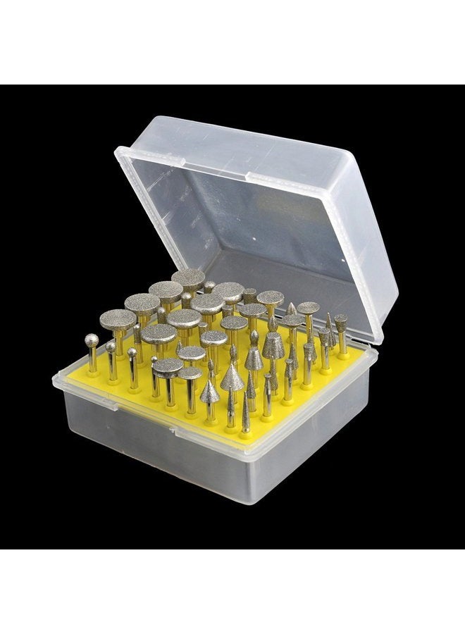LUO KE Diamond Burr Set- Ceramics Tile Glass Lapidary Stone Carving Sets Diamond Burs for Rotary Tools includes Dremel 50pc - Image 2