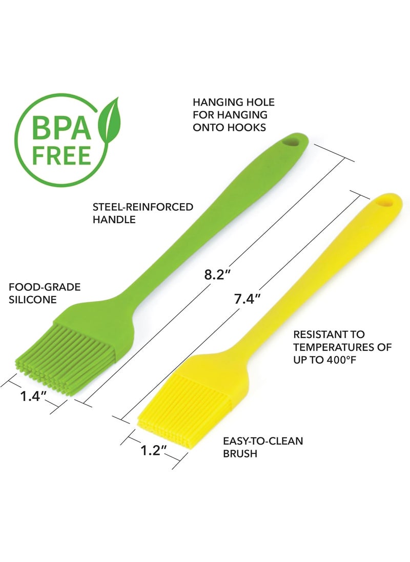 Arora Silicone Basting BrushHeat Resistant Silicone Brushes Set of 4 for Sauce Marinade Meat Glazing Oil Brush for BBQ Kitchen Cooking Baking and Grilling  - Image 2