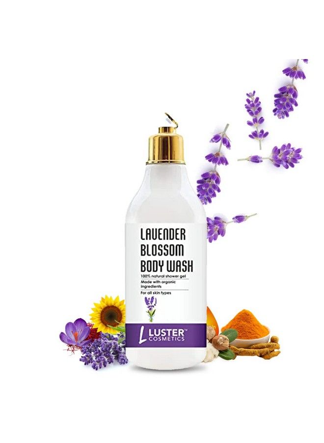 LUSTER Cosmetics Lavender Blossom Body Wash Shower Gel ; 100% Natural Ingredients ; Provides Calming Skin & Improves Elasticity ; Paraben Free 300Ml - Image 1