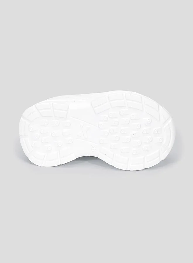 babyqlo White Dual Velcro School Sneakers for Kids