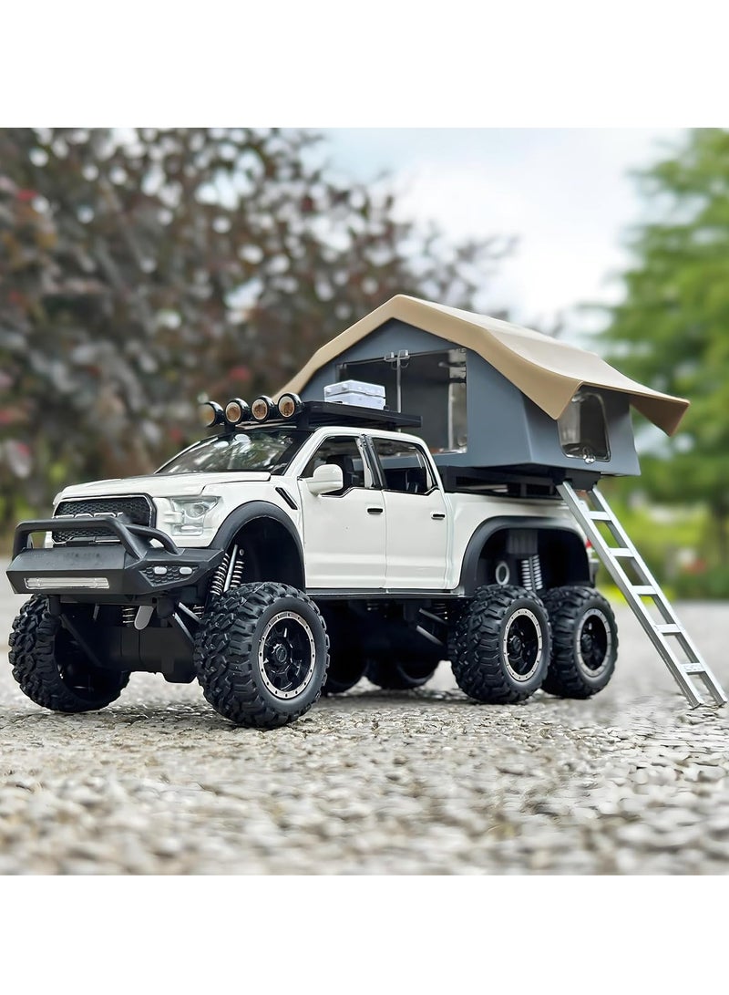 Toyland Pull Back Action Door Openable 1:24 Scale Off Road Alloy Diecast Model Car RV Camper Vehicle with Sightseeing Cabin, Sound and Light - Image 2