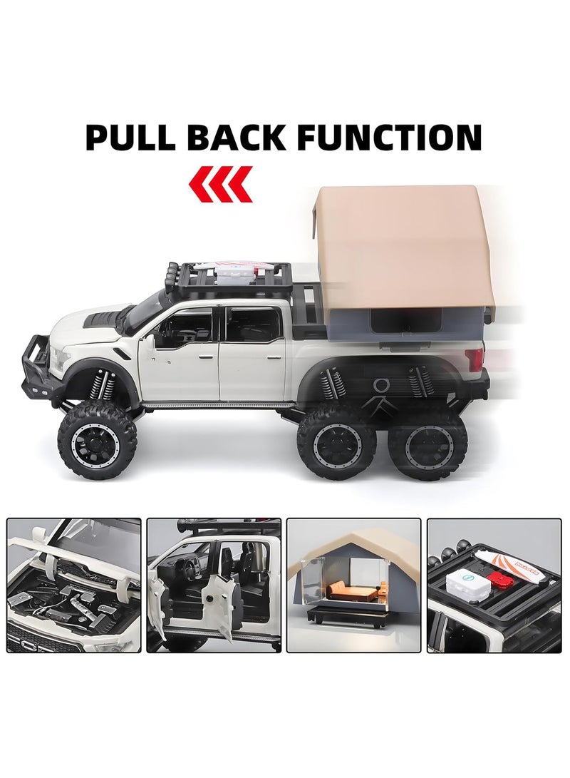 Toyland Pull Back Action Door Openable 1:24 Scale Off Road Alloy Diecast Model Car RV Camper Vehicle with Sightseeing Cabin, Sound and Light - Image 3