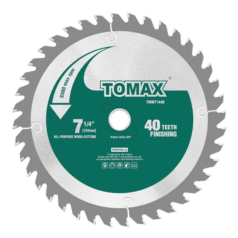 TOMAX 3 Pack Combo 7-1/4 Inch Circular Saw Blades with 5/8" Arbor, TCT ATB 24T Framing, 40T Crosscutting, 60T Finish Saw Blade for Various Wood Cutting - Image 5