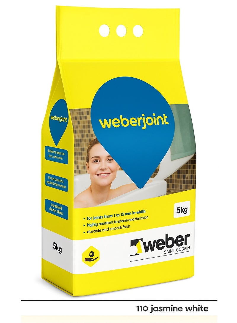 Weber مونة بلاط جاهزة مختلطة على أساس الأسمنت بألوان متعددة ياسمين أبيض (5 كجم) - Image 1