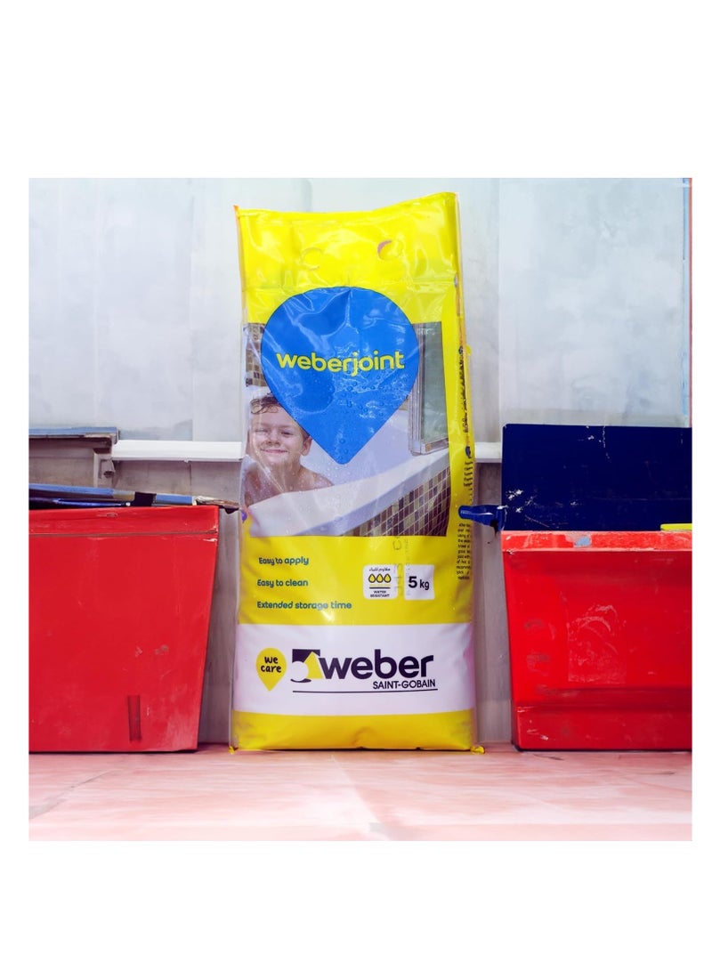 Weber مونة بلاط جاهزة مختلطة على أساس الأسمنت بألوان متعددة ياسمين أبيض (5 كجم) - Image 2