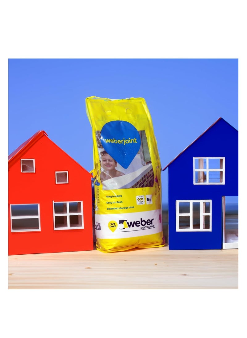 Weber مونة بلاط جاهزة مختلطة على أساس الأسمنت بألوان متعددة ياسمين أبيض (5 كجم) - Image 3