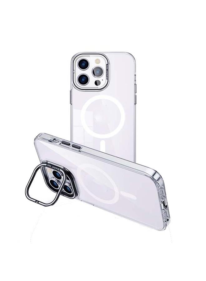 اس-توب جراب هاتف شفاف مع حامل مغناطيسي غير مرئي لهاتف iPhone 13 Pro Max MagSafe - Image 1