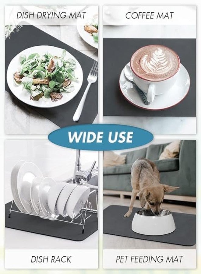 ROKTRY Rubber Dish Drying Pad, Kitchen Countertop Absorbent Pad, Washstand Drain Mat, Soft Diatom Mud Faucet Absorbent Mat, Toilet Washstand Cup Mat,Kitchen Accessories, Bathroom Accessories (40*60) - Image 2