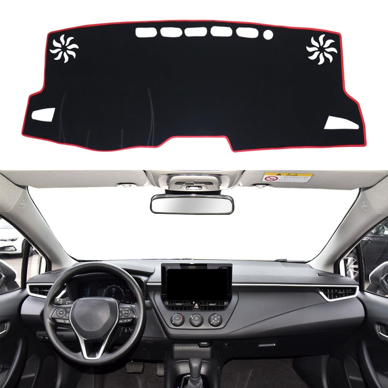 for Toyota Corolla Accessories 20192022 2023 2024 2025 2026 Dash Cover Dashboard Cover Mat Center Console Carpet NonSlip Protector Sunshield Pad Custom Fit for Corolla 2020 2021 Red Trim