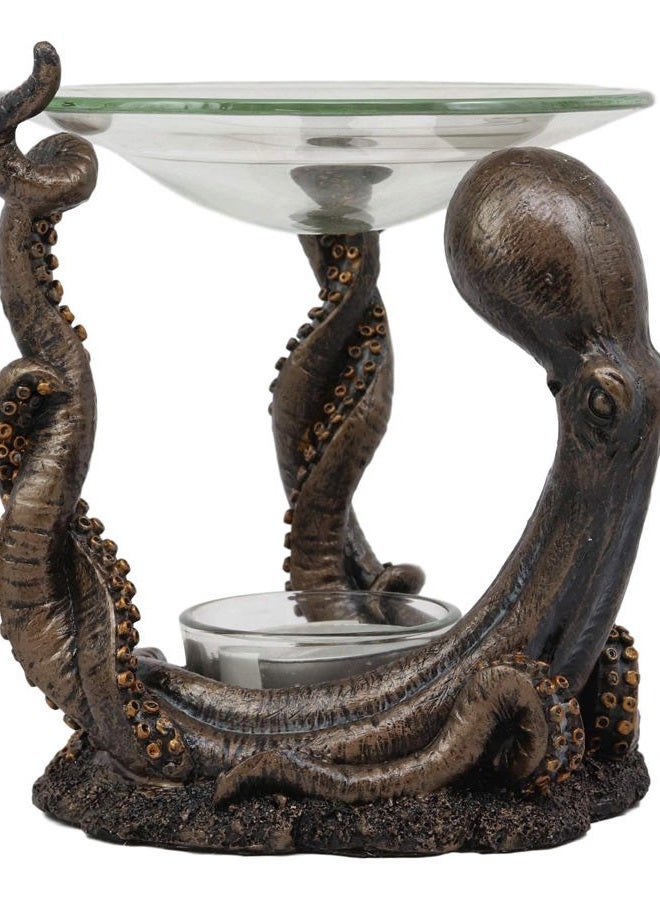 Ebros Gift Nautical Ocean Marine Octopus Head and Arms Tentacles Oil Warmer Or Wax Tart Burner Aroma Scent Diffuser Tea Light Candle Holder Statue Sea Kraken Giant Octopuses Themed Decorative Figurine - Image 2