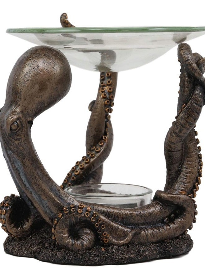 Ebros Gift Nautical Ocean Marine Octopus Head and Arms Tentacles Oil Warmer Or Wax Tart Burner Aroma Scent Diffuser Tea Light Candle Holder Statue Sea Kraken Giant Octopuses Themed Decorative Figurine - Image 4