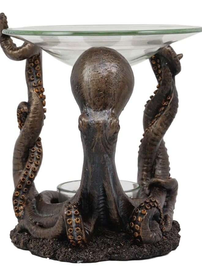 Ebros Gift Nautical Ocean Marine Octopus Head and Arms Tentacles Oil Warmer Or Wax Tart Burner Aroma Scent Diffuser Tea Light Candle Holder Statue Sea Kraken Giant Octopuses Themed Decorative Figurine - Image 3