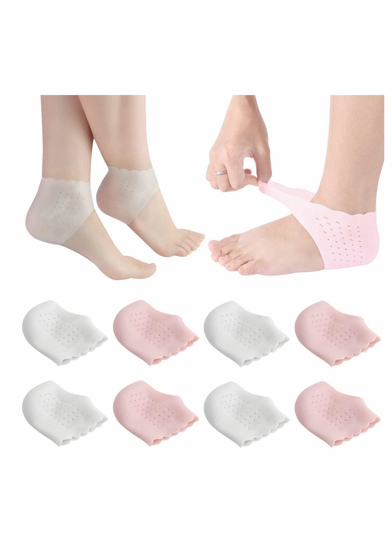 Excefore Silicone Heel Protectors, Heel Cups Heel Sleeves Breathable Ankle Sleeves Foot Cushion Protector for Men Women Plantar Fasciitis - Image 1