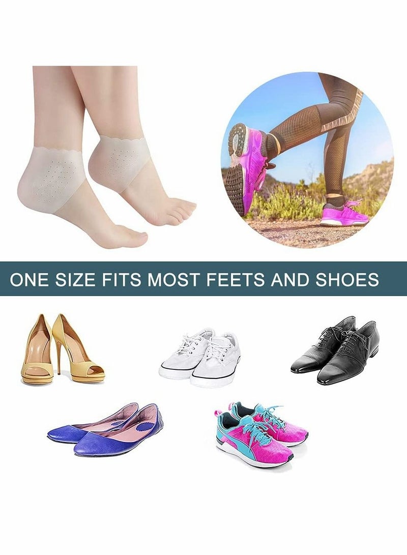 Excefore Silicone Heel Protectors, Heel Cups Heel Sleeves Breathable Ankle Sleeves Foot Cushion Protector for Men Women Plantar Fasciitis - Image 4